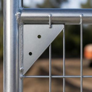 Barrière de sécurité métallique portable pour extérieur, clôture mobile de chantier <span class=keywords><strong>avec</strong></span> pinces stables pour la construction et les événements, barricade temporaire - Product Image 3