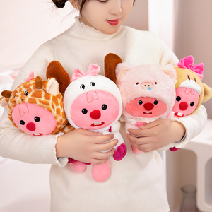 Simpatico castoro si trasforma in orso maiale cane cervo giocattoli di peluche adorabili animali di peluche imbottiti per regalo Festival di compleanno - Product Image 2
