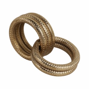Linked Ring Sculpture Metal Decorative Object For Home Office Living Room Coffee Table - Product Image 2