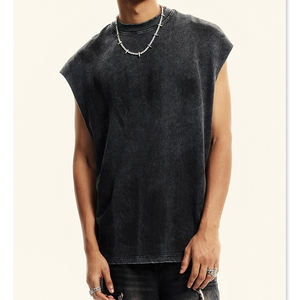 Camiseta sin Mangas de Alta Calidad para Hombre, Estilo Vintage, Gruesa, Personalizada con Logotipo Impreso, Lavado Ácido, Algodón, Unisex - Product Image 4