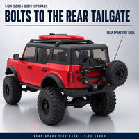 Kit de connecteurs de carrosserie pour support de roue de secours arrière en métal, compatible avec les modèles de voitures RC Crawler 1/24, pièces de rechange et accessoires de mise à niveau