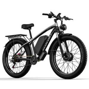 Vélo <span class=keywords><strong>de</strong></span> montagne électrique à cadre en alliage d'aluminium, pneus larges <span class=keywords><strong>de</strong></span> 26 pouces, <span class=keywords><strong>frein</strong></span> à <span class=keywords><strong>disque</strong></span> hydraulique, 7 vitesses, moteur double 4000W, 52V, VTT adulte - Product Image 1