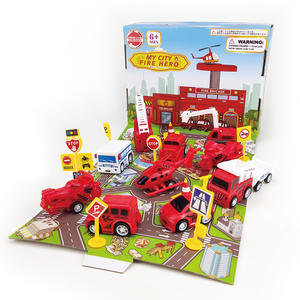 OEM/ODM Ensemble de Scène de Modèle Militaire de Bricolage Personnalisé pour Enfants Simulation de Dinosaure Faune Camion de Pompier Modèle Jouet avec Carte - Product Image 4