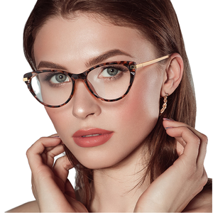 Kacamata Photochromic Anti-biru TAC Warna Kontras Fashion Trendi Wanita Full-Rim <span class=keywords><strong>Cat</strong></span>'s Eye Eropa Amerika Baru - Product Image 1
