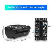2 Projecteurs Mini Spider 80W RGBW à Tête Mobile LED, Éclairage de Scène DMX512 IP44 2000-82000 Lumens pour KTV, Discothèque, Fête, DJ, Mariage