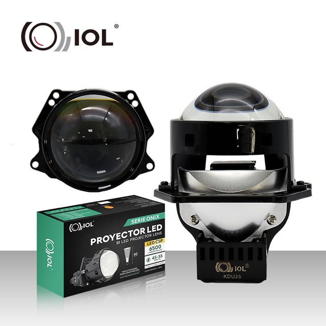 New High Quality IOL 3inch White LED Projector Lens 12V Waterproof 45/53W Bi LED HD Glass Fog Light Headlight