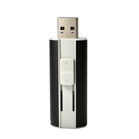 Clé USB 2.0 coulissante en aluminium, étanche et résistante aux chocs, en métal, pour cadeau promotionnel, vente en gros