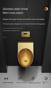 Urinario con Sensor de Acero Inoxidable, Diseño Moderno, Ahorro de Agua y Resistente al Vandalismo, Montado en la Pared para Hospitales, Hoteles y Cárceles - Product Image 4