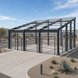 Edificio Metálico Prefabricado, Estructura de Acero, Taller de Reparación de Automóviles, Garaje Mecánico, Cobertizo, Techo con Paneles Solares, Techo Personalizado - Product Image 3