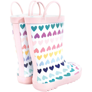 Bottes de pluie personnalisées pour enfants, bottes en caoutchouc imperméables pour tout-petits avec poignées de traction, fabricant OEM - Product Image 4