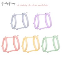 Fournitures pour animaux de compagnie en gros, collier, laisse et harnais en PVC couleur macaron pour chats et chiens