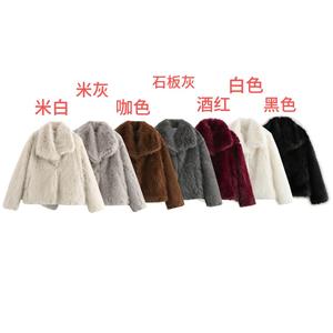 Abrigo negro de piel de oveja grueso de invierno 2025 para <span class=keywords><strong>mujer</strong></span> nueva chaqueta de piel sintética - Product Image 1