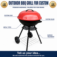 Barbecues à charbon de bois haut de gamme de 17 et 14 pouces en porcelaine émaillée, personnalisables OEM/ODM, pour la restauration commerciale en extérieur