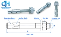 Hot-Dip Galvanized Metric Hammer Drive Anchor Corrosion Resistant Custom Size M8-M24 High Strength Chuanhao Brand General