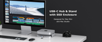 2024 MC50MH Hub Mac Mini dari Aluminium Alloy dengan Enclosure SSD M.2 10Gbps untuk 4K60HZ untuk MAC STUDIO Tersedia di Stok
