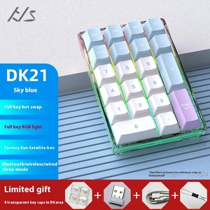 Teclado numérico de sublimación Original PBT de 21 teclas al por mayor azul cielo con interfaz USB retroiluminada <span class=keywords><strong>RGB</strong></span> para Contabilidad Financiera portátil - Product Image 2