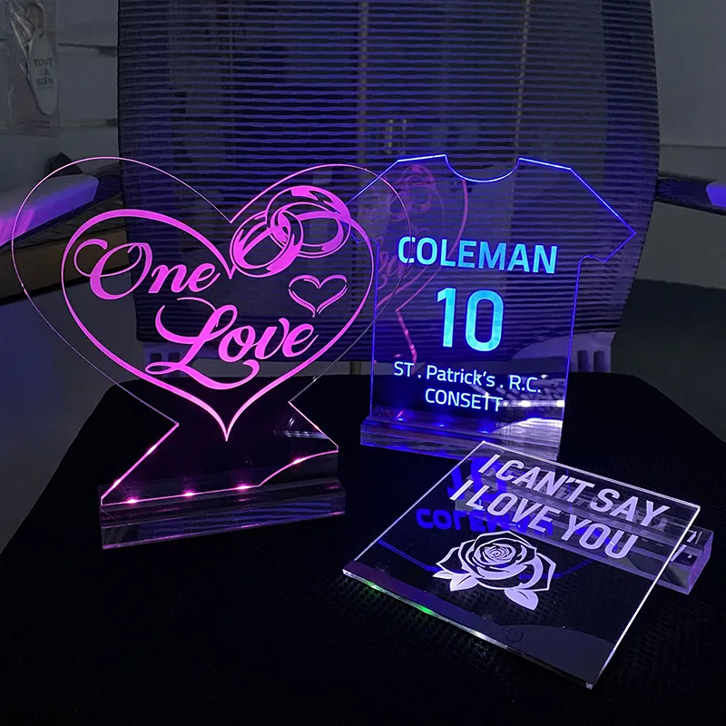 2022 nuovo LED bianco personalizzato carta regalo compleanno Neon carte regalo di compleanno carte regalo di buon compleanno per fidanzato con luci