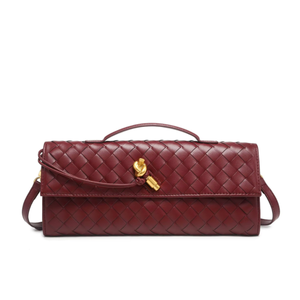 Bolsos de mano para mujer, <span class=keywords><strong>bolso</strong></span> de hombro tejido a la moda para <span class=keywords><strong>fiesta</strong></span> nocturna, <span class=keywords><strong>bolso</strong></span> de mano con asa, correa cruzada, piedra de cuero PU - Product Image 6