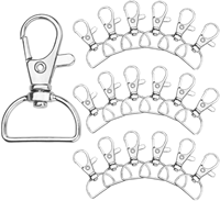 En gros Mousqueton pivotant en métal avec anneau en D, Clip porte-clés argenté pour sangle de sac et loisirs créatifs