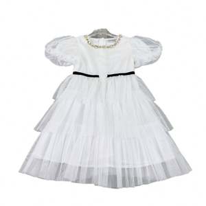 Nuevo Conjunto de Vestido y Falda de Gasa con Estampado de Dibujos Animados de Lujo para Niñas, Estilo Casual con Cuello Redondo - Product Image 5