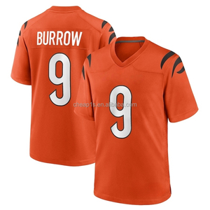 Vente en gros de maillots de football américain cousus Cincinnati Bengal noirs # 1 Ja'Marr Chase # 9 <span class=keywords><strong>Joe</strong></span> Burrow # Maillot de football 5 Tee Higgins - Product Image 5