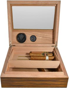 Cigar Quà Tặng Humidor Hộp Cigar Cutter Chất lượng cao sang trọng giữ 50 xì gà với cái nhìn tốt đẹp sang trọng sơn mài chấp nhận biểu tượng tùy chỉnh - Product Image 3