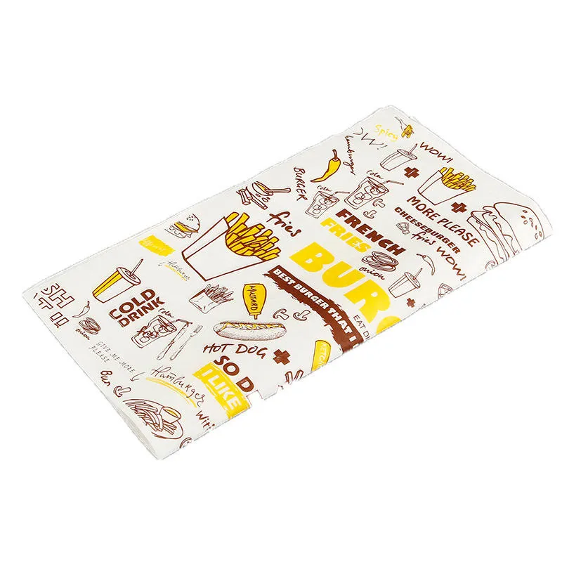ワックス紙食品グレードグリース紙食品ラッパーパンサンドイッチバーガーフライ用包装紙オイルペーパーベーキングツール