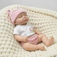 Lebensechte 12-Zoll-Mädchenpuppe aus massivem Silikon, modische Neugeborenenpuppe mit offenem Mund, 1100 g, realistisch, mit Schnuller