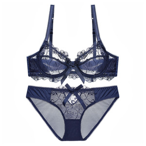 Nuove Donne Sexy Del Merletto <span class=keywords><strong>Reggiseno</strong></span> e Breve Set Sottile e Traspirante Tazza <span class=keywords><strong>Trasparente</strong></span> di Modo Spinge Verso L'alto il <span class=keywords><strong>Reggiseno</strong></span> Set - Product Image 4