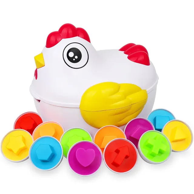 Egg Toys & Chicken Toy, Fine Motor Skills Matching Eggs, Best Shape Sorter Egg Toy for Toddler, Great Gifts for 18 Month Old