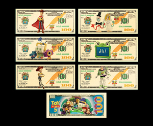 2026 6 Modellen Amerika Anime Verhaal 5 Bankbiljetten in 24K verguld goud voor geschenken - Product Image 1