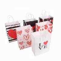 Vatertag Muttertag Exquisite Geschenk verpackung Papiertüte Mit Herz Logo Einkaufstasche