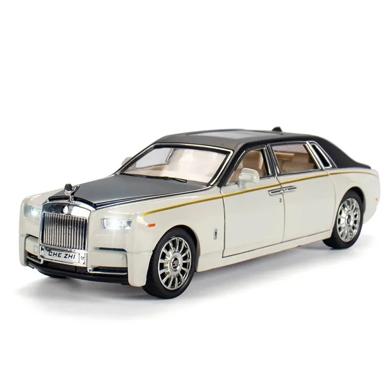 1:24 Rolls Royce Phantom die cast car model toy for kids 21cm pull back simulation ghostly alloy car toy With Sound/Light gifts