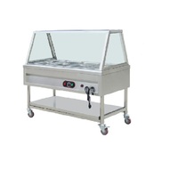 CosBao BN-B27-6 Peralatan Hotel Komersial Stainless Steel 6 Pan Counter Top Pemanas Makanan Listrik Bain Marie Display 30-110