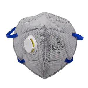 Factory FFP2 CE Fold Disposable Mask Breathing Valve Activated Carbon Layer 5ply 50pcs Dust Mask