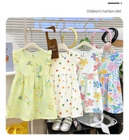 Robe mi-longue en coton respirant pour filles, motif dessin animé, coupe classique, idéale pour l'été et le quotidien – Nouvelle collection très prisée