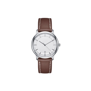 Cassa piatta orologio da donna Business con raffinato Understatement senza tempo eleganza cinturino in pelle zaffiro al quarzo - Product Image 3