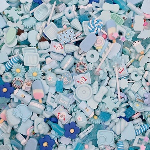 Commercio all'ingrosso blu stili resina epossidica cabochon resina della parte posteriore piana charms ornamento per la decorazione del telefono - Product Image 6