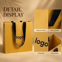 Bolsa de Regalo de Papel Kraft con Logotipo Personalizado al por Mayor, Bolsa de Compras Personalizada de Lujo con Papel Dorado para Fabricantes de Boutique