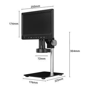 10.1 inch IPS HD digital microscope 12 million magnification for industrial testing, watch mobile phone repair