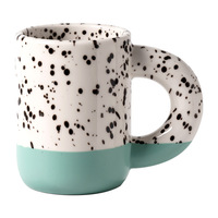 Ensemble de soucoupes créatives en céramique Splash-Ink Tasse à thé/café de l'après-midi écologique à usage domestique avec logo imprimable de couleur contrastante