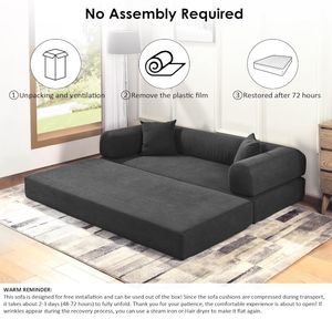 <span class=keywords><strong>Divano</strong></span> <span class=keywords><strong>Letto</strong></span> Convertibile 3-in-1 in Velluto a Coste, Pieghevole e Senza Struttura, per Soggiorno, Prezzo all'Ingrosso - Product Image 5