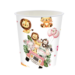 Ensemble de vaisselle de fête sur le thème du zoo de la jungle, assiettes en papier, gobelets, serviettes, fournitures de fête jetables, décorations d'anniversaire pour enfants - Product Image 4