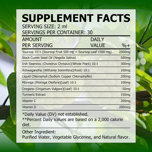 Factory Customization Natural Soursop & Moringa Turmeric Antioxidant Liquid Drops for Adults-60ml Dietary <b>Supplement</b> - Product Image 2