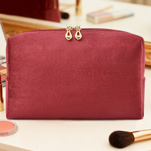 Pochette de maquillage tendance pour femmes, en velours doux, trousse de toilette portable, fermeture à glissière, pochette cosmétique pour femmes - Product Image 5