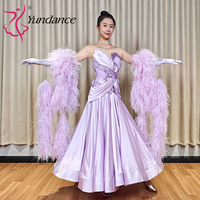 Robe de danse moderne en satin extensible violet pour femme B-26064, costume de scène Blackpool, tenue de compétition standard pour la danse de salon