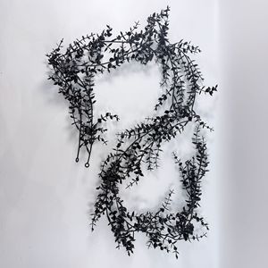 Bouquet de rotin d'eucalyptus noir simulé Xuanzhihaoyuan, 81g, en plastique, décoration d'Halloween pour la maison - Product Image 4