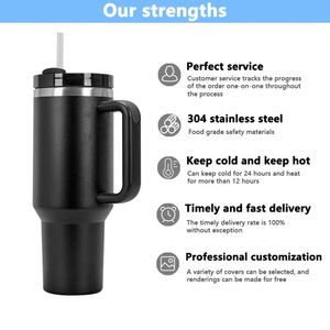 Custom logo Stainless Steel Vacuum Insulated 40oz Sublimation Tumbler with Handle and Straw Travel <b>Coffee</b> 30oz 40oz Outdoor Mug - Product Image 4