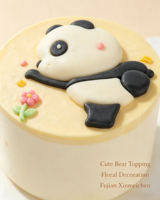 Gâteau Mousse Floral Ours de 4 Pouces Saveur Yaourt et Fromage, Boîte de Desserts Mignons Panda Cartoon pour Anniversaire d'Enfants, Vente en Gros OEM