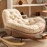 Fauteuil à bascule confortable en bois épaissi style pingouin pour salon, chambre, balcon, maison, détente, canapé paresseux pour une personne